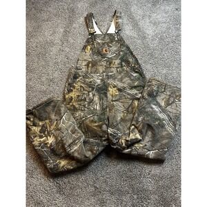 Carhartt Overalls Youth Sz 12 Camo Realtree Bib Pants Hunting Outdoor